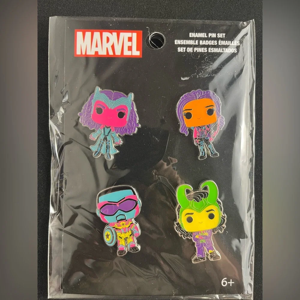 Funko Pop! Pin Marvel Universe 4PK Blacklight Pin Set Target Exclusive